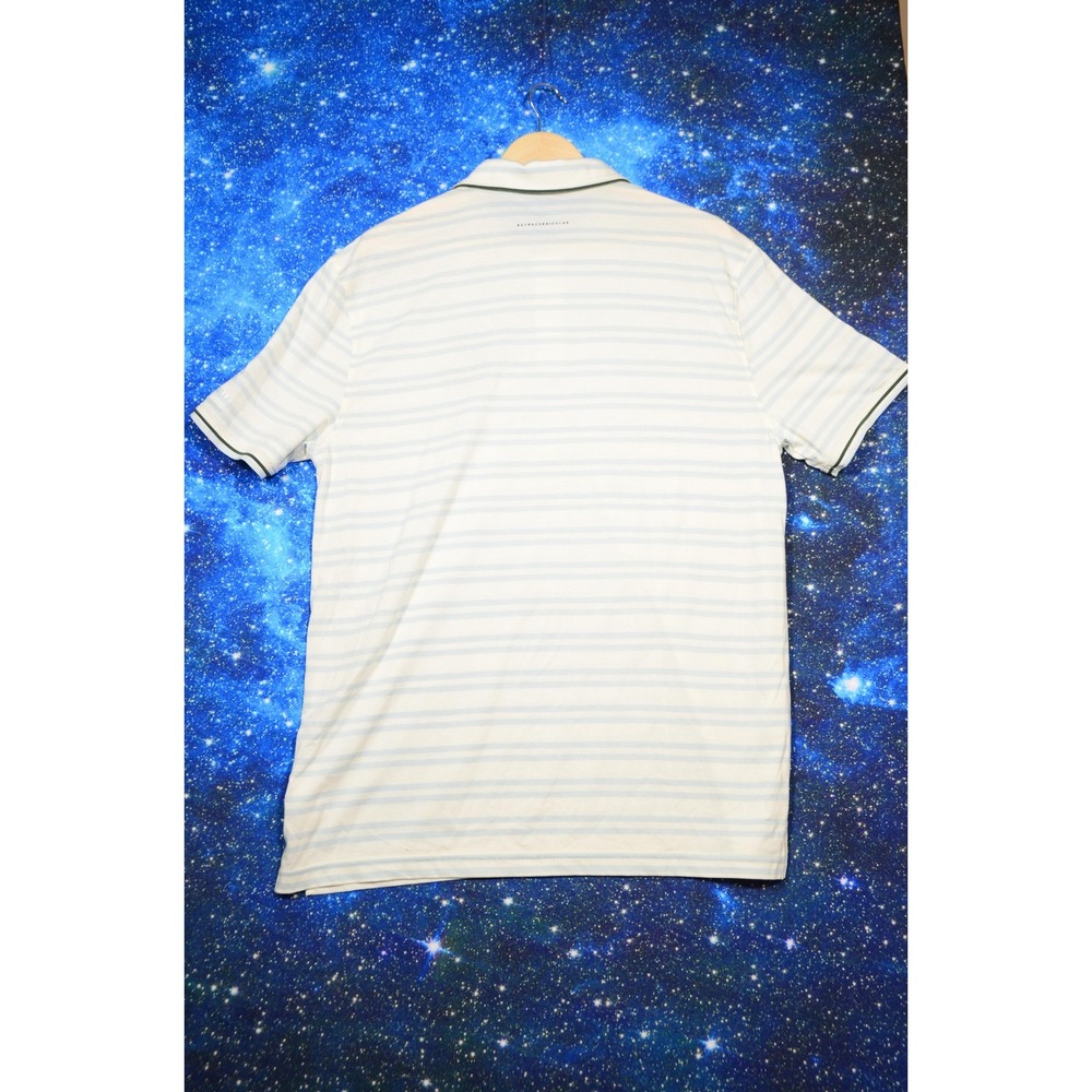 Extracurricular Spanish‎ Hills Club Polo Shirt Mens Large White Striped LIV Golf - Picture 3 of 8